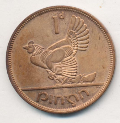 Ирландия 1 пенни, 1963 (1 пенни. Ирландия. 1963)