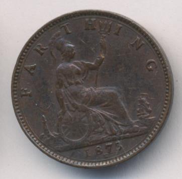 Великобритания 1 фартинг, 1875 (1 фартинг. Великобритания 1875)
