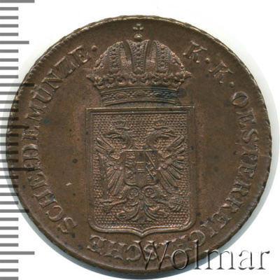 Австрия 2 крейцера, 1848 (2 крейцера. Австрия 1848г. Cu.)