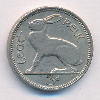 Ирландия 3 пенса, 1966 (3 пенса. Ирландия. 1966)