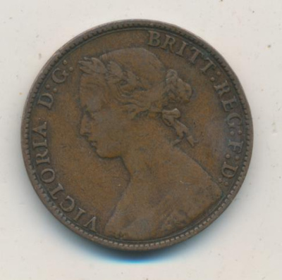 Великобритания ½ пенни, 1874 (1/2 пенни. Великобритания. 1874)