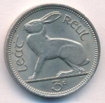 Ирландия 3 пенса, 1964 (3 пенса. Ирландия. 1964)