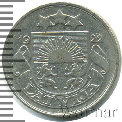 Латвия 10 сантимов, 1922 (10 сантимов. Латвия 1922г. Cu-Ni.)