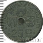 Бельгия 25 сантимов, 1946 (25 сантимов. Бельгия 1946г. Zn.)