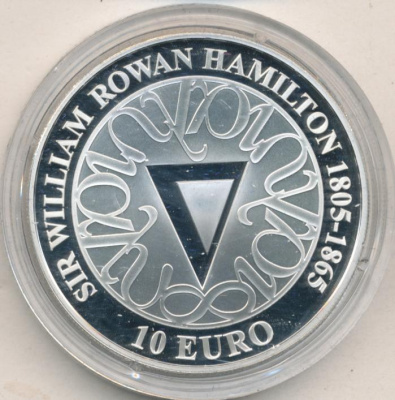 Ирландия 10 евро, 2005 (10 евро. Ирландия. 200 лет со дня рождения сэра Уильяма Роуэна Гамильтона. 2005)