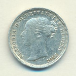 Великобритания 3 пенса, 1877 (3 пенса. Великобритания 1877)