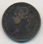 Великобритания 1 фартинг, 1875 (Фартинг. Великобритания 1875)