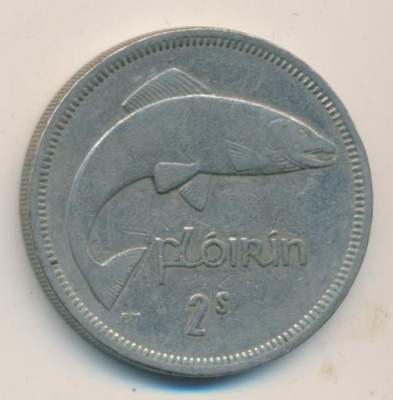 Ирландия 2 шиллинга (флорин), 1966 (2 шиллинга. Ирландия 1966)