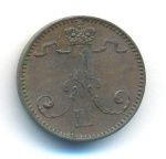 1 пенни 1891 г. Для Финляндии (Александр III). (1 пенни. 1891)