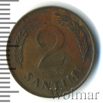 Латвия 2 сантима, 1939 (2 сантима. Латвия 1939г. Br.)