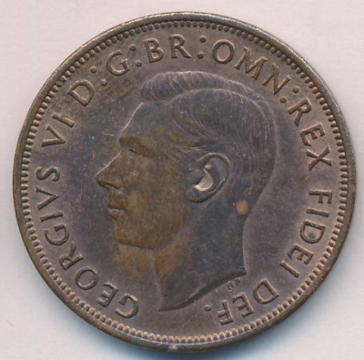 Великобритания 1 пенни, 1949 (1 пенни Великобритания. 1949)