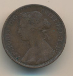 Великобритания ½ пенни, 1876 (1/2 пенни. Великобритания 1876)