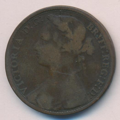 Великобритания 1 пенни, 1876 (1 пенни. Великобритания. 1876)