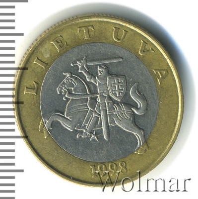 Литва 2 лита, 1998 (2 лита. Литва 1998г. Bm.)