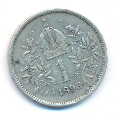 Австрия 1 крона, 1893 (1 крона. Австрия. 1893)