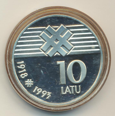 Латвия 10 латов, 1993 (10 лат. Латвия 1993)
