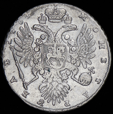 1 рубль 1734 г. Анна Иоанновна. Тип года. Без кулона на груди (Рубль 1734)