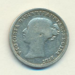 Великобритания 3 пенса, 1874 (3 пенса. Великобритания 1874)