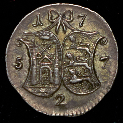 2 копейки 1757 г. Ливонезы (Елизавета I). (2 копейки 1757 "Ливонез")