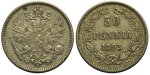 50 пенни 1893 г. L. Для Финляндии (Александр III). (50 пенни 1893 года. "L". XF-AU, Штемпельный блеск)