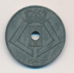 Бельгия 25 сантимов, 1942 (25 сантимов. Бельгия 1942)