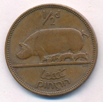Ирландия ½ пенни, 1965 (1/2 пенни. Ирландия. 1965)