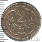 Австрия 2 геллера, 1897 (2 геллера. Австрия 1897г. Br.)