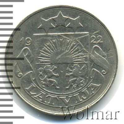 Латвия 10 сантимов, 1922 (10 сантимов. Латвия 1922г. Cu-Ni.)
