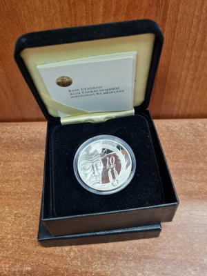 Ирландия 10 евро, 2006 (10 евро. Ирландия. 100 лет со дня рождения Сэмюэля Беккета. Коробка, сертификат. 2006)
