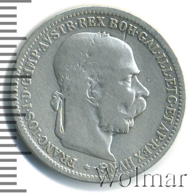 Австрия 1 крона, 1893 (1 крона. Австрия 1893г. Ag.)