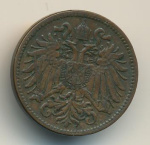 Австрия 2 геллера, 1897 (2 геллера. Австрия 1897)