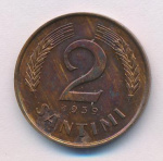Латвия 2 сантима, 1939 (2 сантим. Латвия 1939)