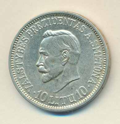 Литва 10 лит, 1938 (10 лит Литва 10 лет Республике 1938)