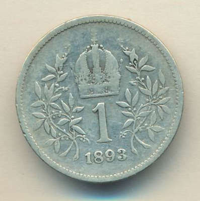 Австрия 1 крона, 1893 (1 крона Австрия 1893)