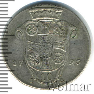 Бавария 10 крейцеров, 1795 (10 крейцеров. Германия. Майнц и Оснабрюк 1795г. Ag.)