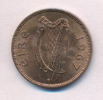 Ирландия ½ пенни, 1967 (1/2 пенни. Ирландия 1967)