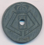 Бельгия 25 сантимов, 1942 (25 сантимов Бельгия 1942)