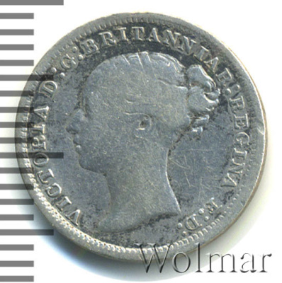 Великобритания 3 пенса, 1874 (3 пенса. Великобритания 1874г. Ag.)