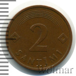 Латвия 2 сантима, 1992 (2 сантима. Латвия 1992г. Cu.)