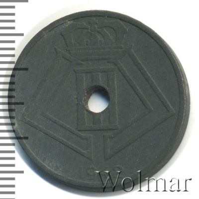 Бельгия 25 сантимов, 1942 (25 сантимов. Бельгия 1942г. Zn.)