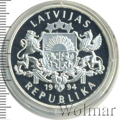 Латвия 10 латов, 1994 (10 лат. Латвия 1994г. Ag.)