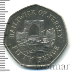 Джерси 50 пенсов, 2005 (50 пенсов. Джерси 2005г. Cu-Ni.)