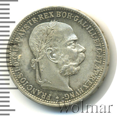 Австрия 1 крона, 1893 (1 крона. Австрия 1893г. Ag.)