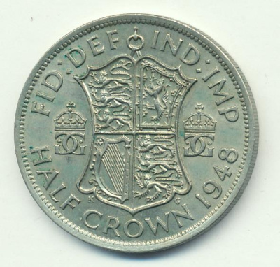 Великобритания ½ кроны, 1948 (1/2 кроны. Великобритания 1948)