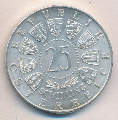 Австрия 25 шиллингов, 1956 (25 шиллингов. Австрия. 200-летие со дня рождения Вольфганга Амадея Моцарта 1956)