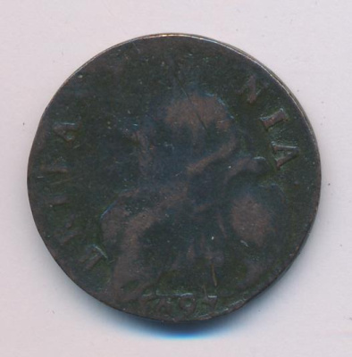 Англия ½ пенни, 1697 (1/2 пенни Великобритания 1697)