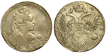 1 рубль 1732 г. Анна Иоанновна. Крест державы простой (1 рубль 1732 года. С брошью на груди. Крест державы простой. XF+)