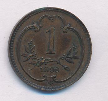 Австрия 1 геллер, 1898 (1 геллер. Австрия 1898)