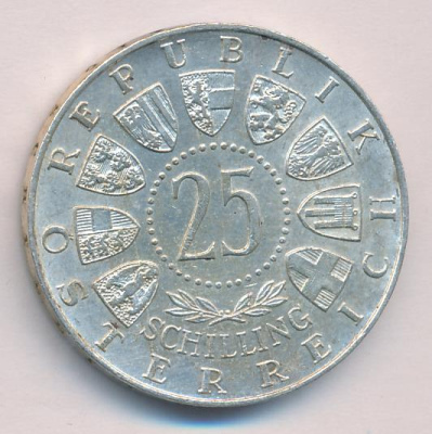 Австрия 25 шиллингов, 1956 (25 шиллингов. Австрия. Моцарт 1956)