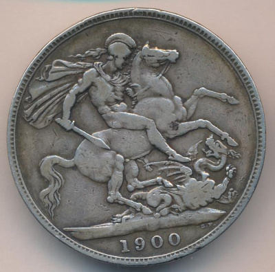 Великобритания 1 крона, 1900 (1 крона. Великобритания. 1900)
